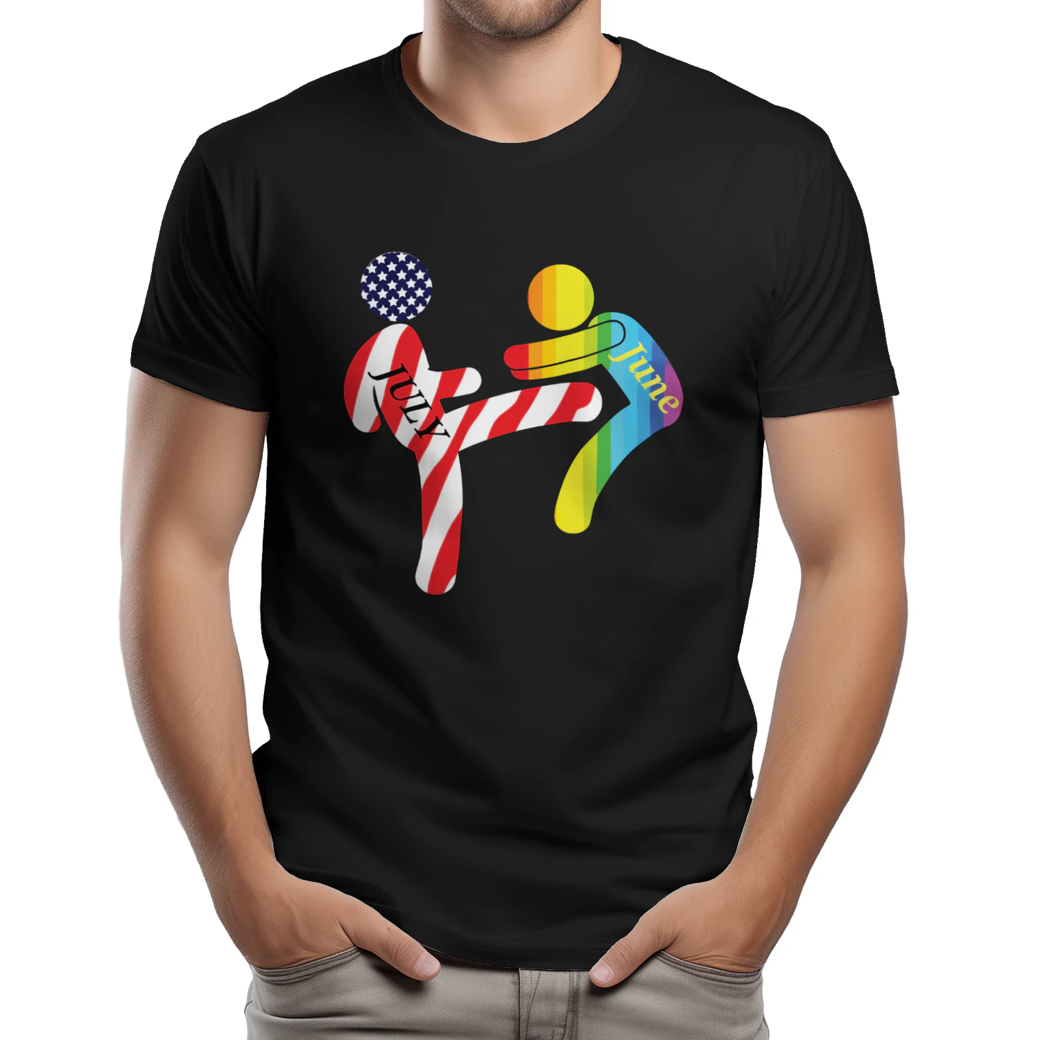July Independence Kick June Pride Month Shirt