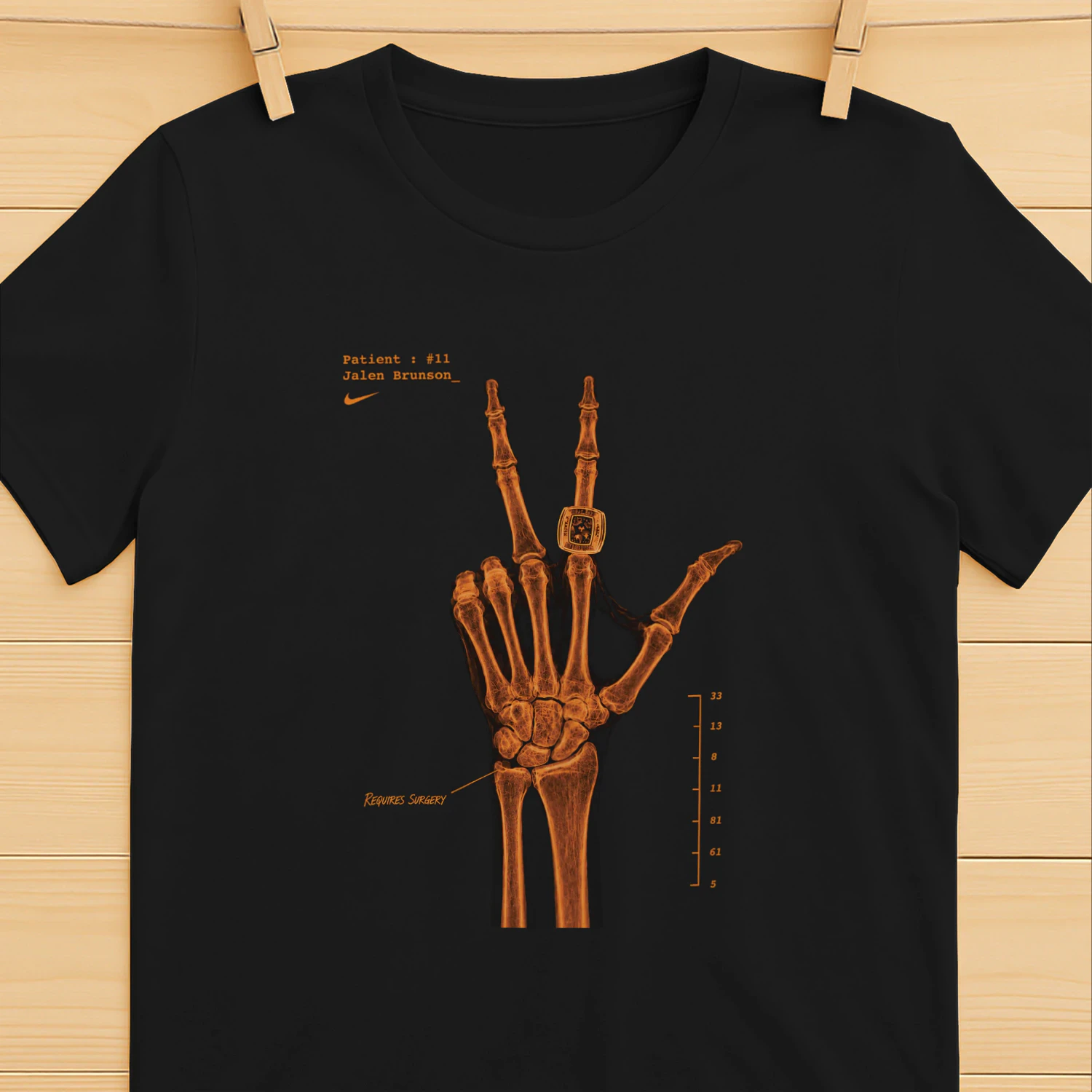 Brunson Jalen Wrist Surgery Hand X-Ray Shirt