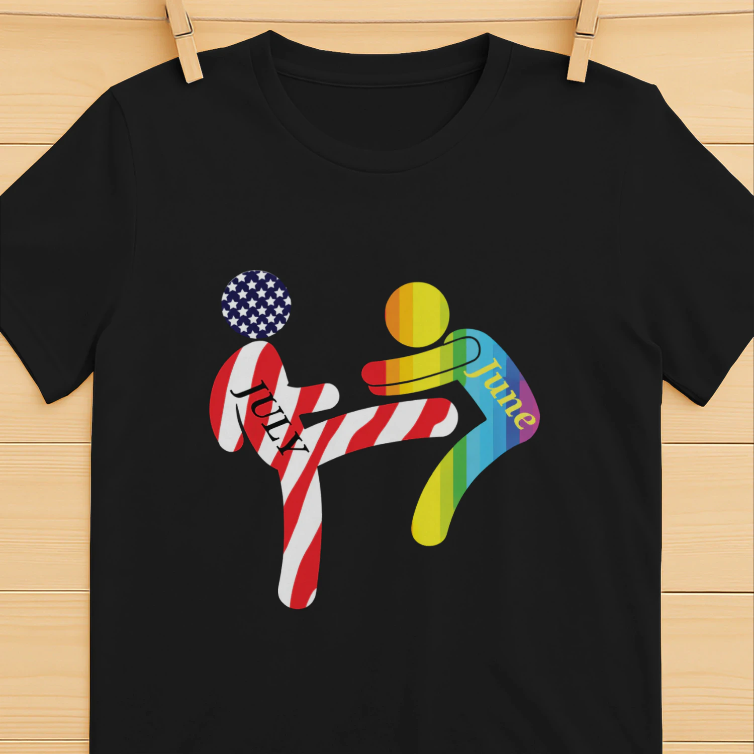 July Independence Kick June Pride Month Shirt
