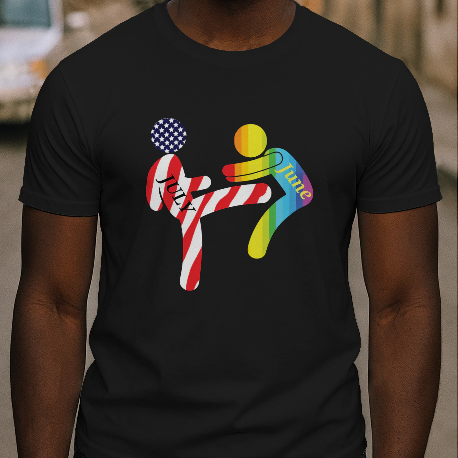 July Independence Kick June Pride Month Shirt