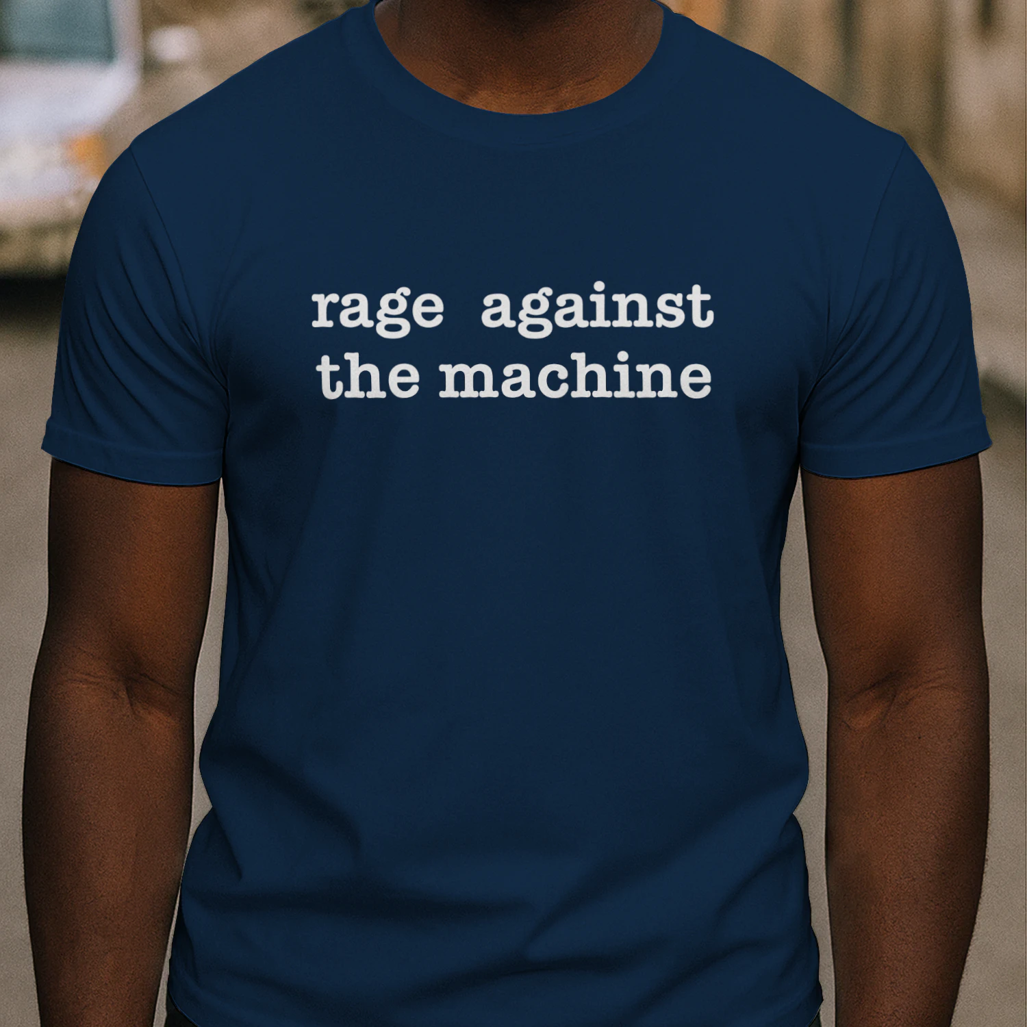 Dustin Wearing Rage Against The Ma­chine Shirt