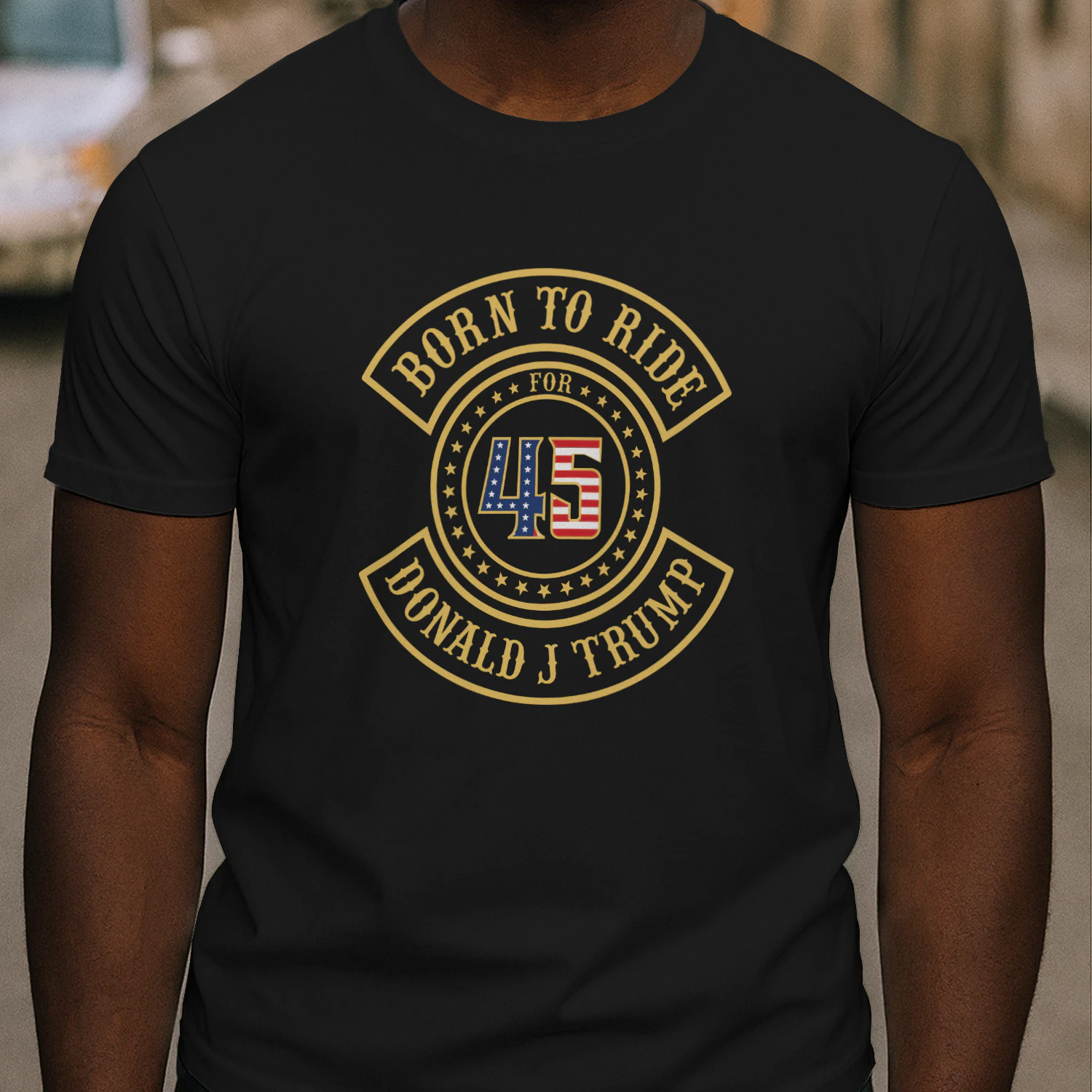 Born To Ride For 45 Donald J Trump Biker Shirt