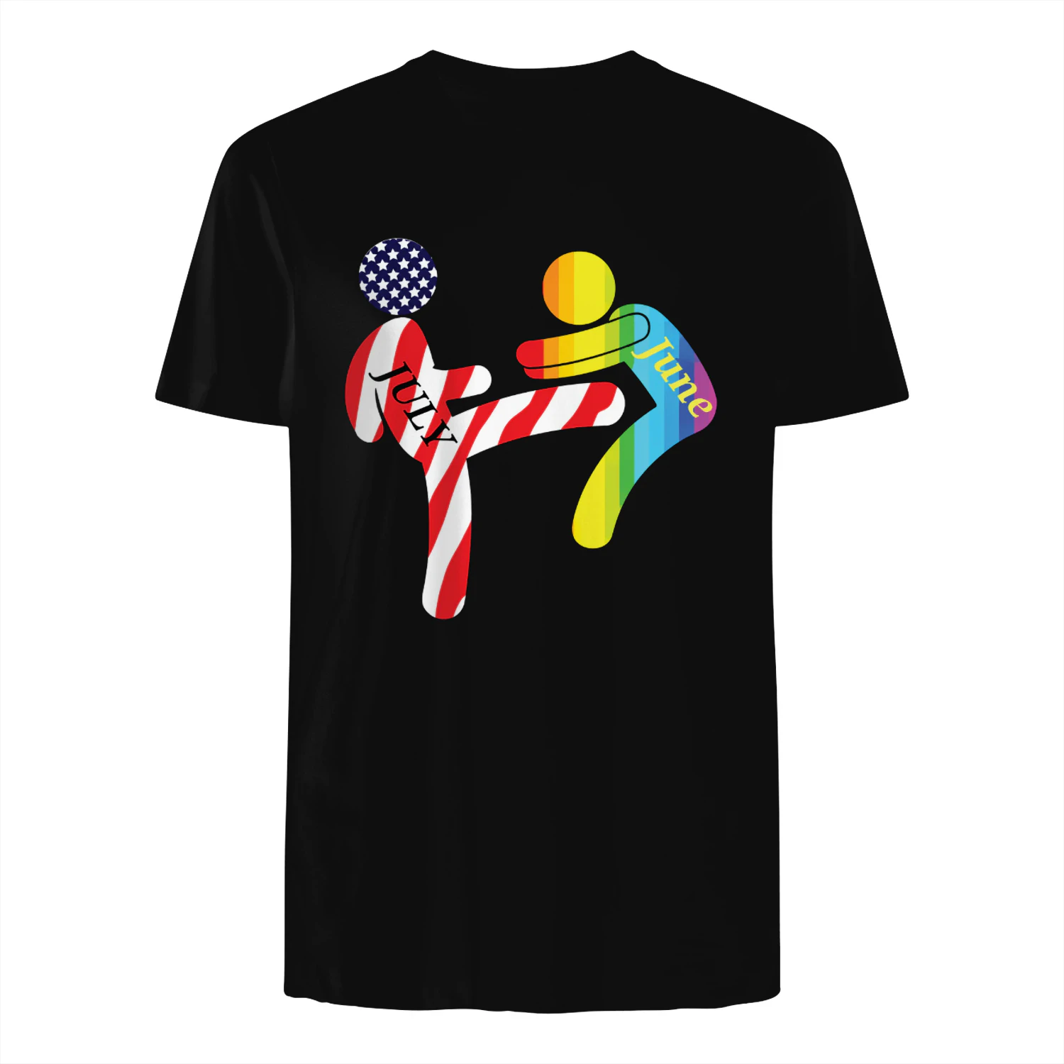 July Independence Kick June Pride Month Shirt