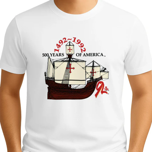 LaBeouf Christopher Columbus 1492-1992 500 Years of America Ship Shirt