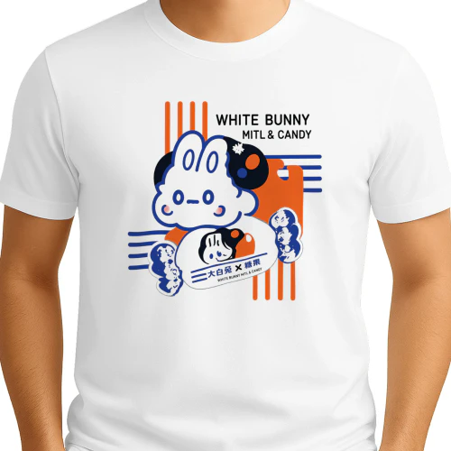 Damien Haas White Bunny Milk Candy Shirt