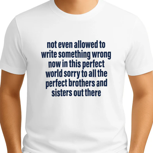 Not Even Allowed To Write Something Wrong Now In This Perfect World Shirt