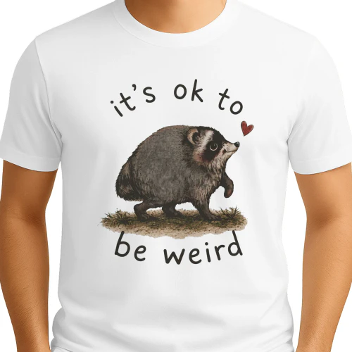  It's OK to Be Weird — Watercolor Raccoon Shirt