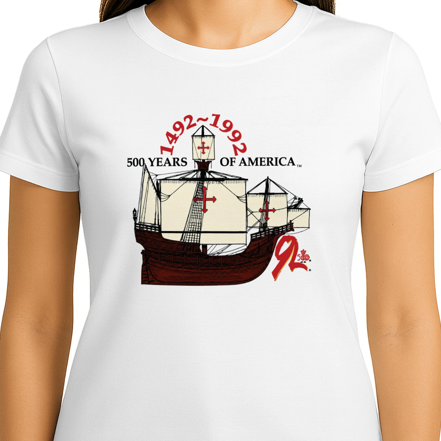 LaBeouf Christopher Columbus 1492-1992 500 Years of America Ship Shirt