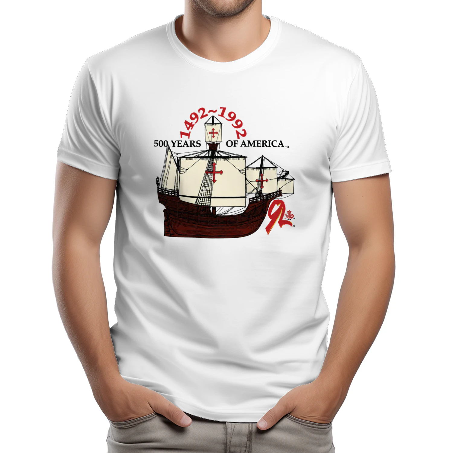 LaBeouf Christopher Columbus 1492-1992 500 Years of America Ship Shirt