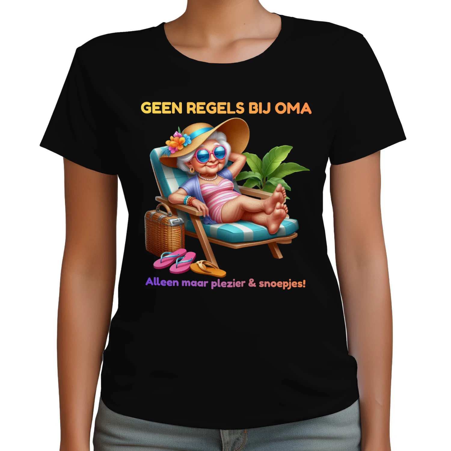 Zomer bij Oma Premium T-Shirt | Grappig Cadeau voor Oma | 100% Katoen