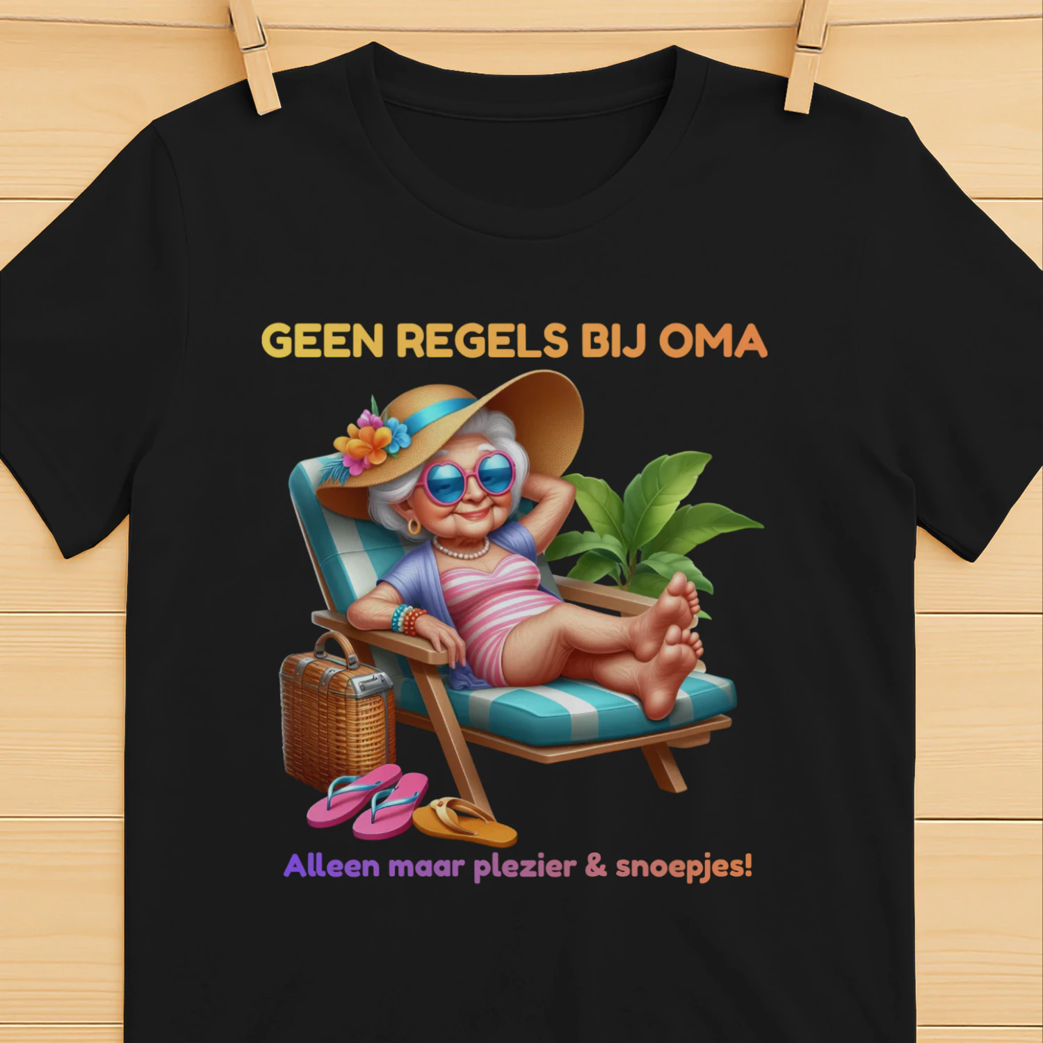 Zomer bij Oma Premium T-Shirt | Grappig Cadeau voor Oma | 100% Katoen