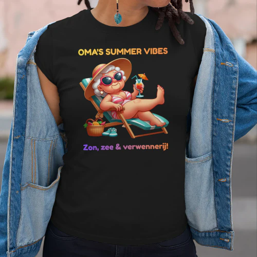Zomer bij Oma Premium T-Shirt | Grappig Cadeau voor Oma | 100% Katoen Copy 2