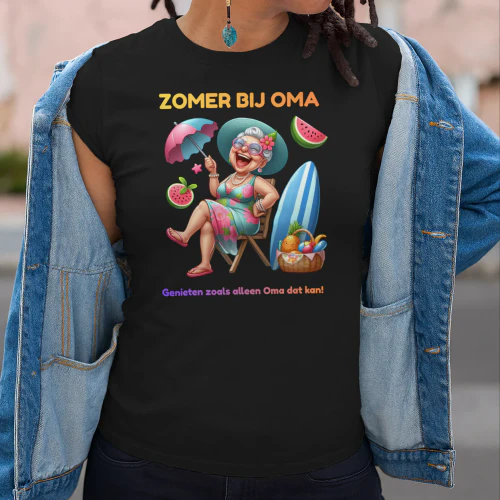 Zomer bij Oma Premium T-Shirt | Grappig Cadeau voor Oma | 100% Katoen Copy 3