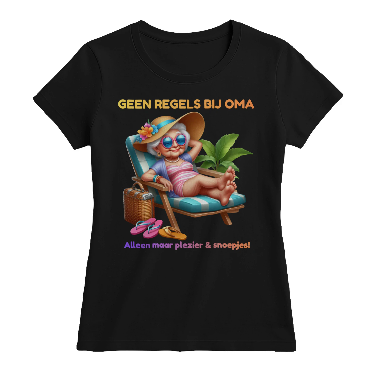Zomer bij Oma Premium T-Shirt | Grappig Cadeau voor Oma | 100% Katoen