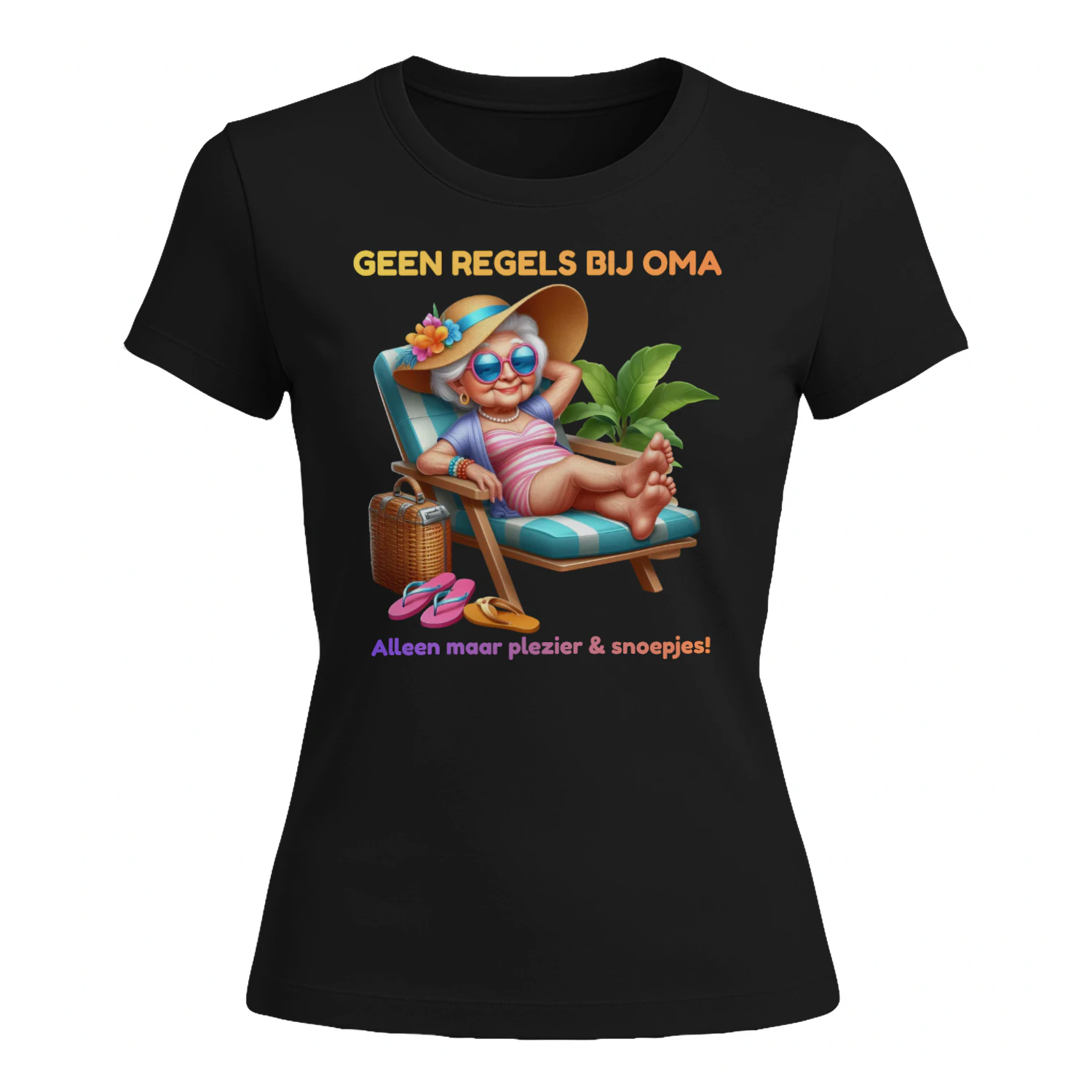 Zomer bij Oma Premium T-Shirt | Grappig Cadeau voor Oma | 100% Katoen