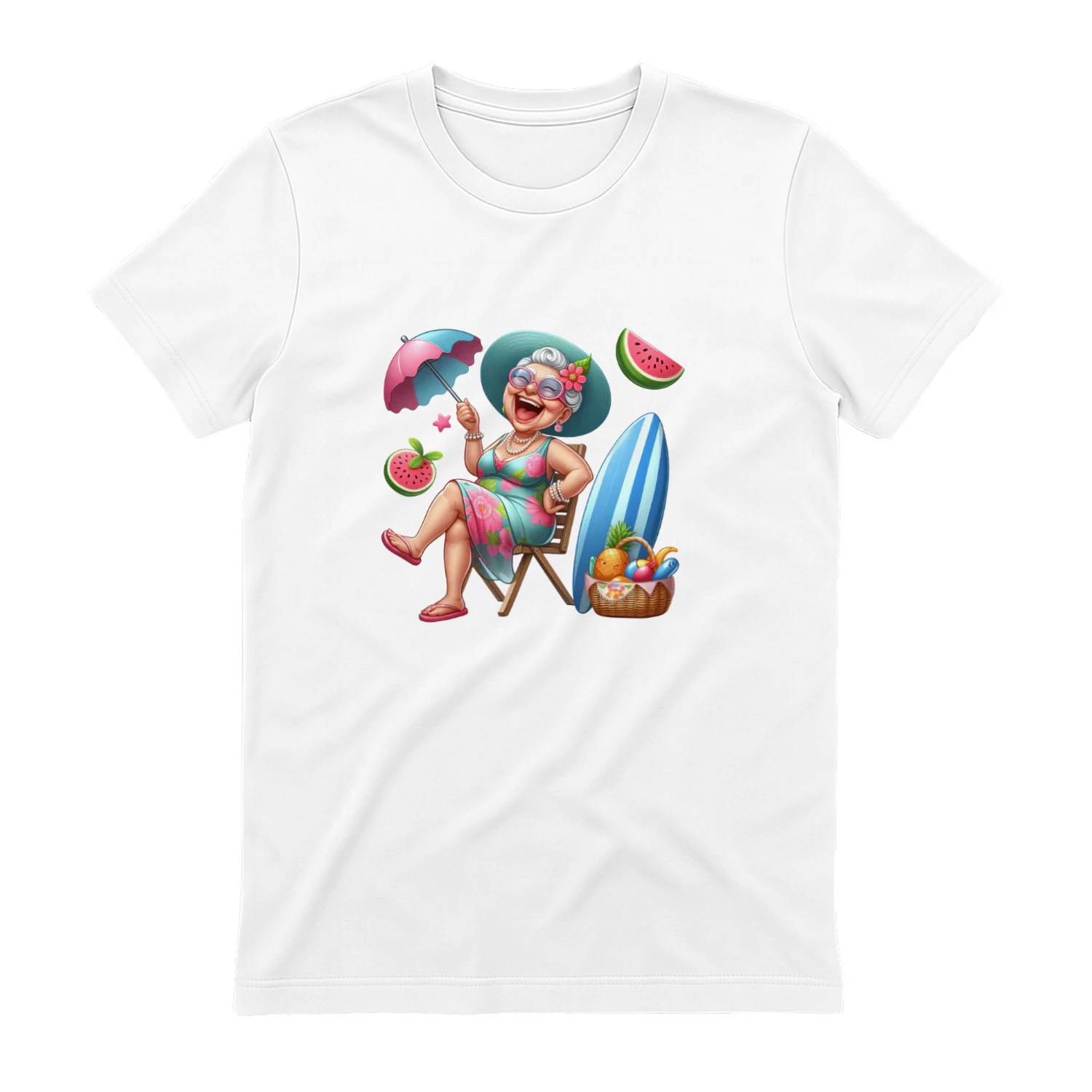 Funny Summer Old Ladies" Beach & Vacation T-Shirt