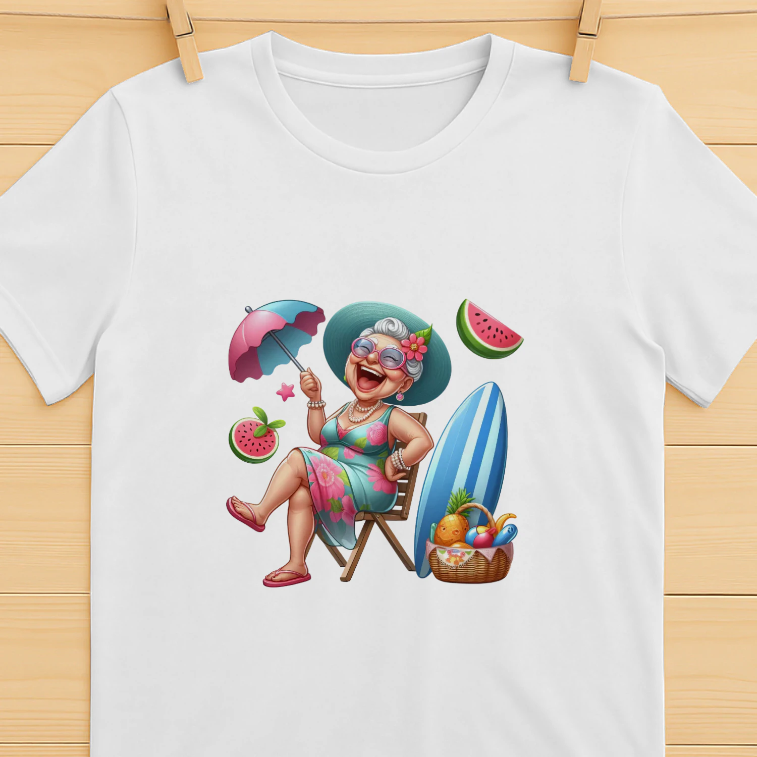 Funny Summer Old Ladies" Beach & Vacation T-Shirt