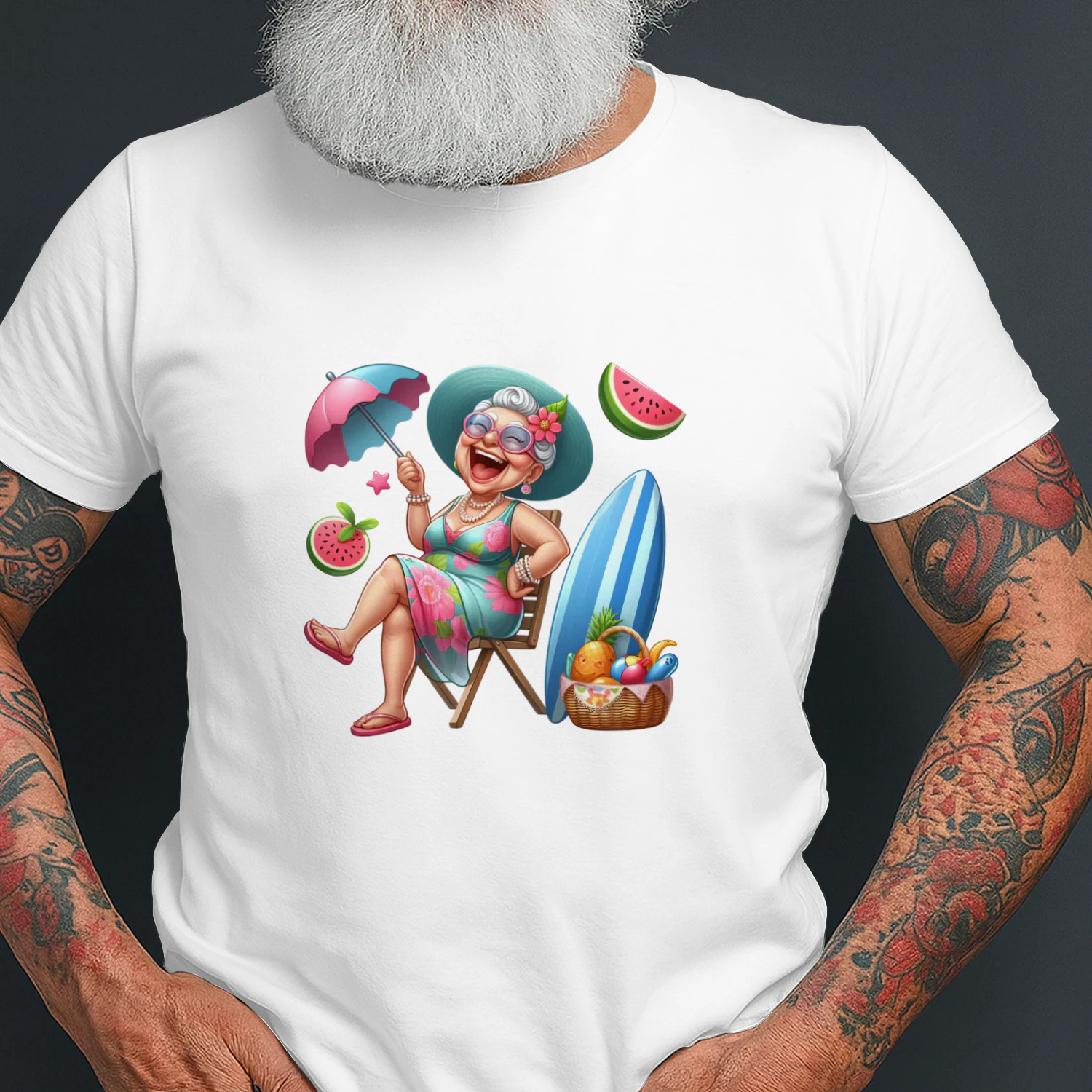 Funny Summer Old Ladies" Beach & Vacation T-Shirt