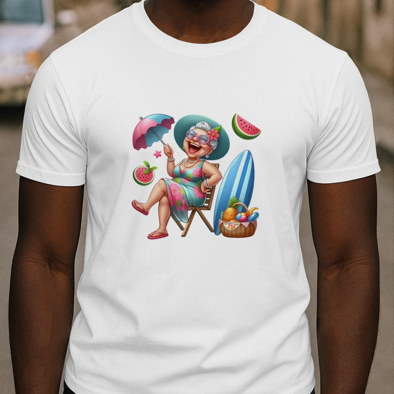 Funny Summer Old Ladies" Beach & Vacation T-Shirt