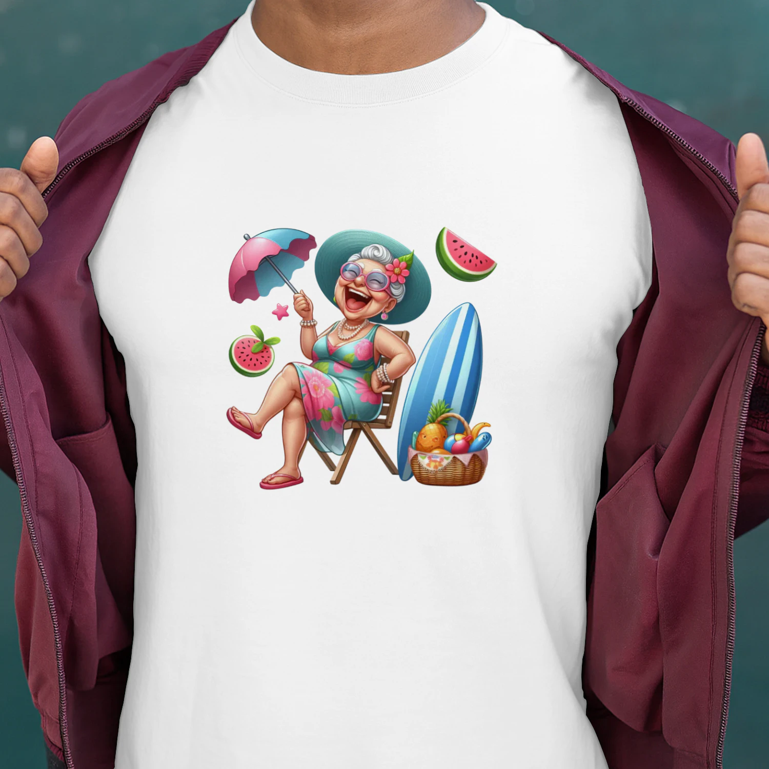 Funny Summer Old Ladies" Beach & Vacation T-Shirt