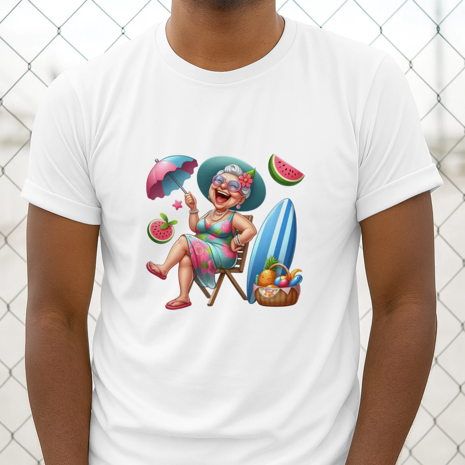 Funny Summer Old Ladies" Beach & Vacation T-Shirt