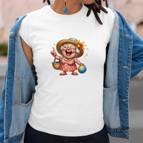 Funny Summer Old Ladies T-Shirt, Sassy Grandma Beach Tee,  Copy
