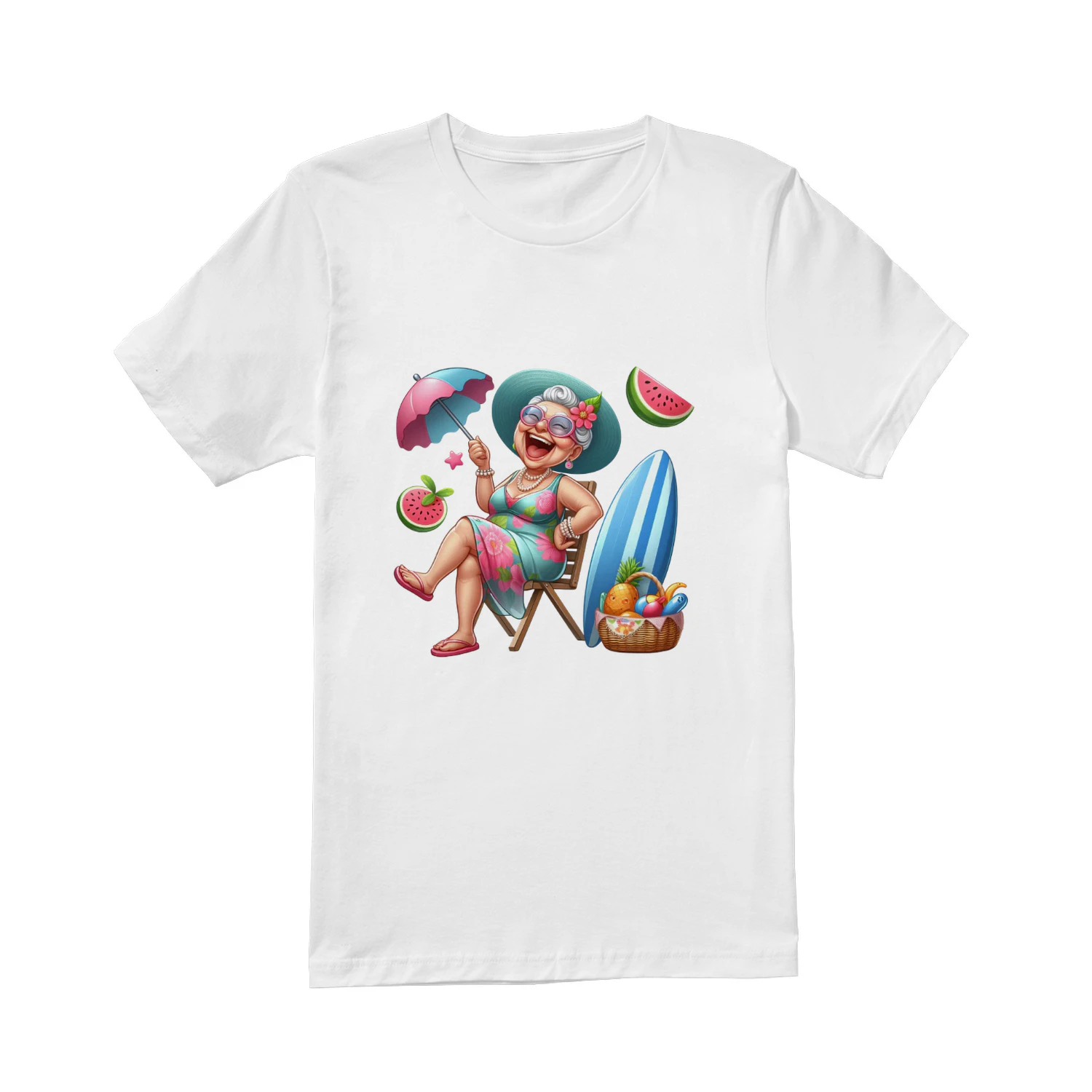 Funny Summer Old Ladies" Beach & Vacation T-Shirt
