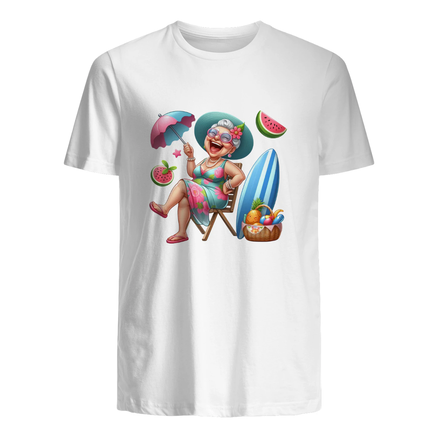 Funny Summer Old Ladies" Beach & Vacation T-Shirt