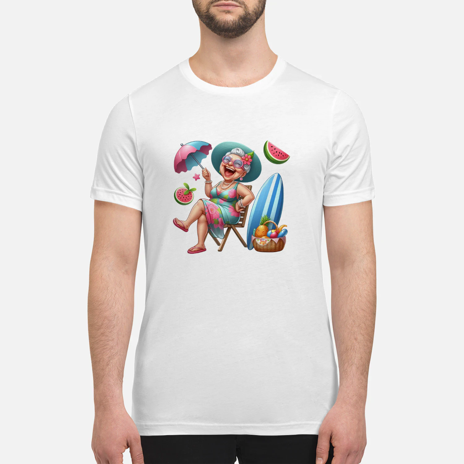 Funny Summer Old Ladies" Beach & Vacation T-Shirt