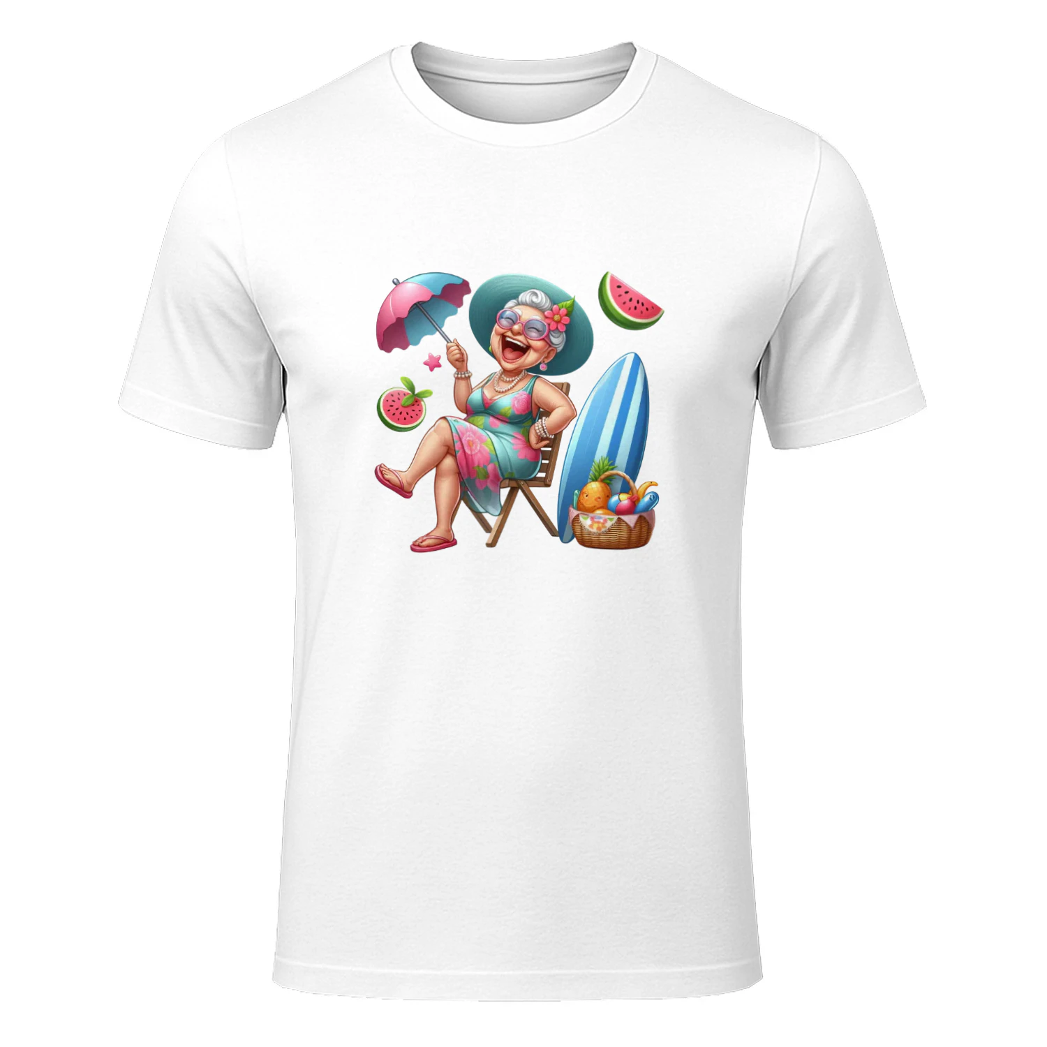 Funny Summer Old Ladies" Beach & Vacation T-Shirt