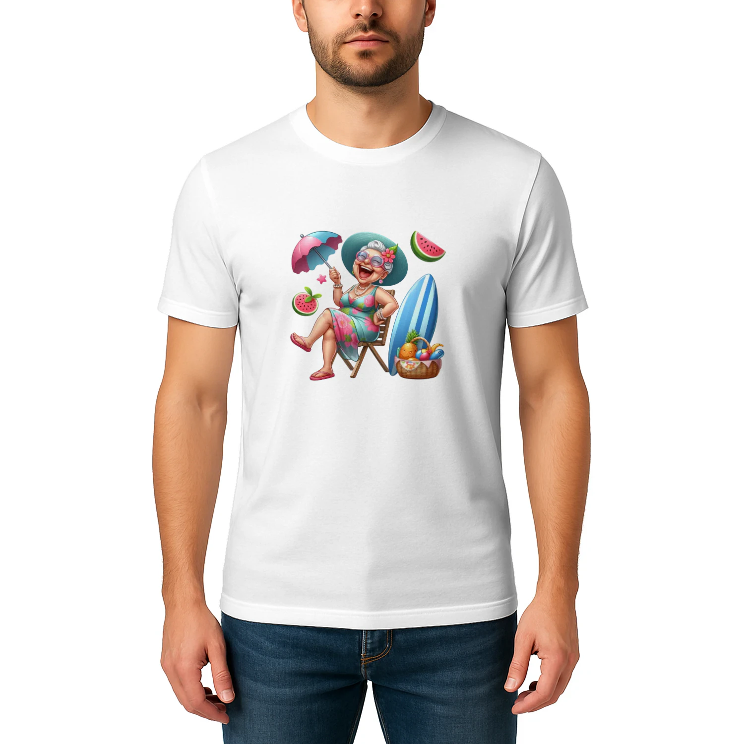 Funny Summer Old Ladies" Beach & Vacation T-Shirt