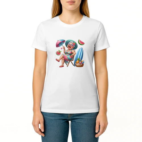 Funny Summer Old Ladies" Beach & Vacation T-Shirt"
