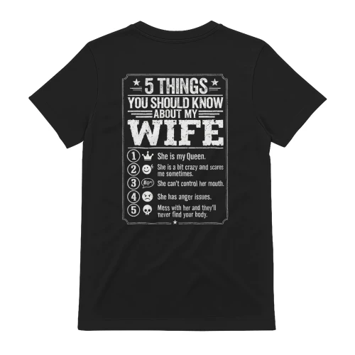 5 Things About My Wife Shirt, Husband Best T-Shirt (BACK PRINT) (1)