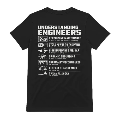 Understanding Engineers Back Print T-Shirt Funny Engineer Humor Graphic Tee