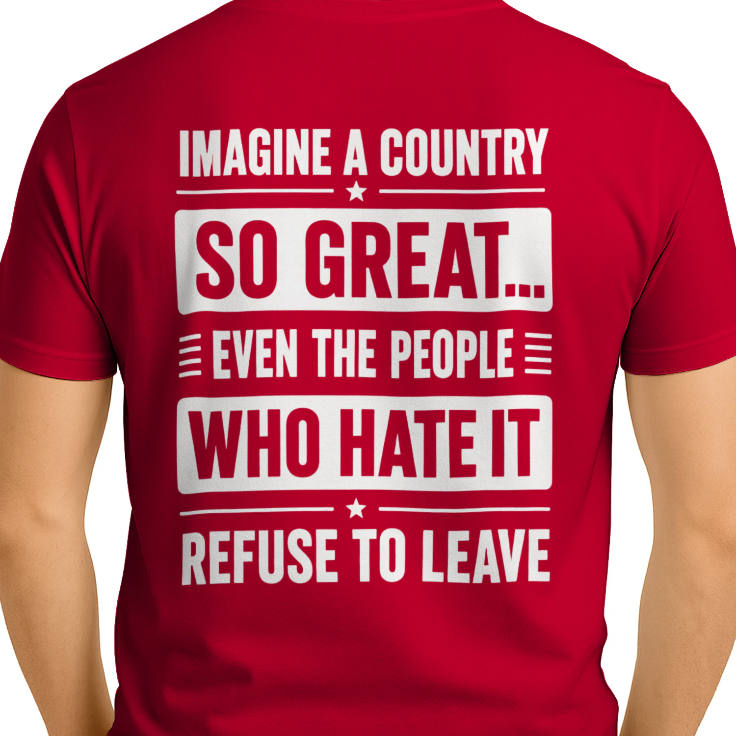 Imagine A Country So Great Shirt Funny Patriotic Political Tee  - Back Print