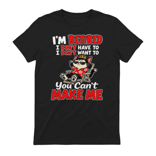 You Can't Make Me Funny Graphic Outfit – Crown Cat Hawaiian Shirt Design – Sarcastic Meme Casual Wear