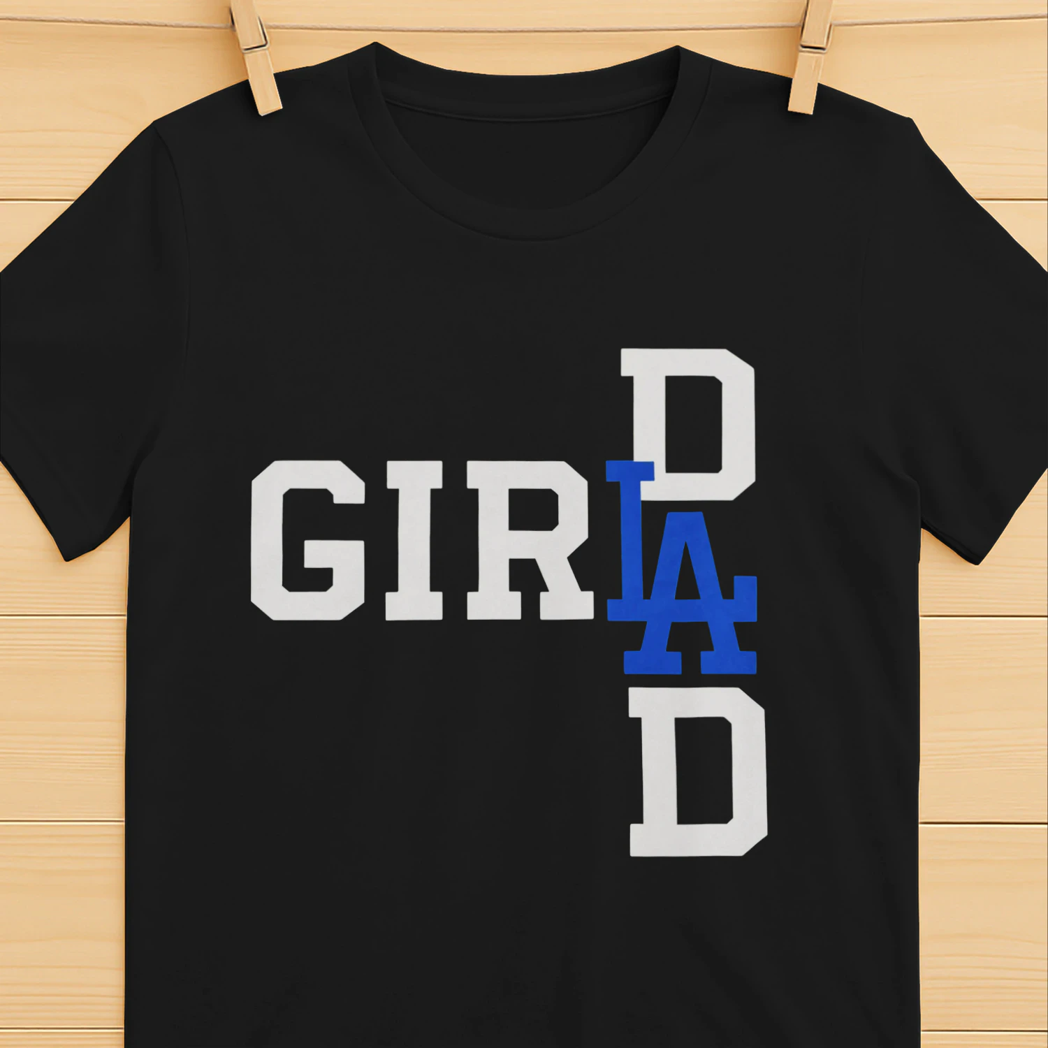 Los Angeles Dodgers LA Girl Dad ShirtTrucker by Night (Back Print)