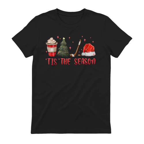 Tis The Season Hockey Coffee Xmas Tree Ice Hockey Christmas T-Shirt - KMTEE Shop V4B0DJZ7VY4N