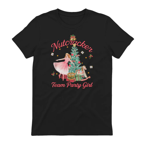 Nutcracker Christmas Team Party Girl for Bellerina Ballet T-Shirt - KMTEE Shop WDB0CKPFWHDF
