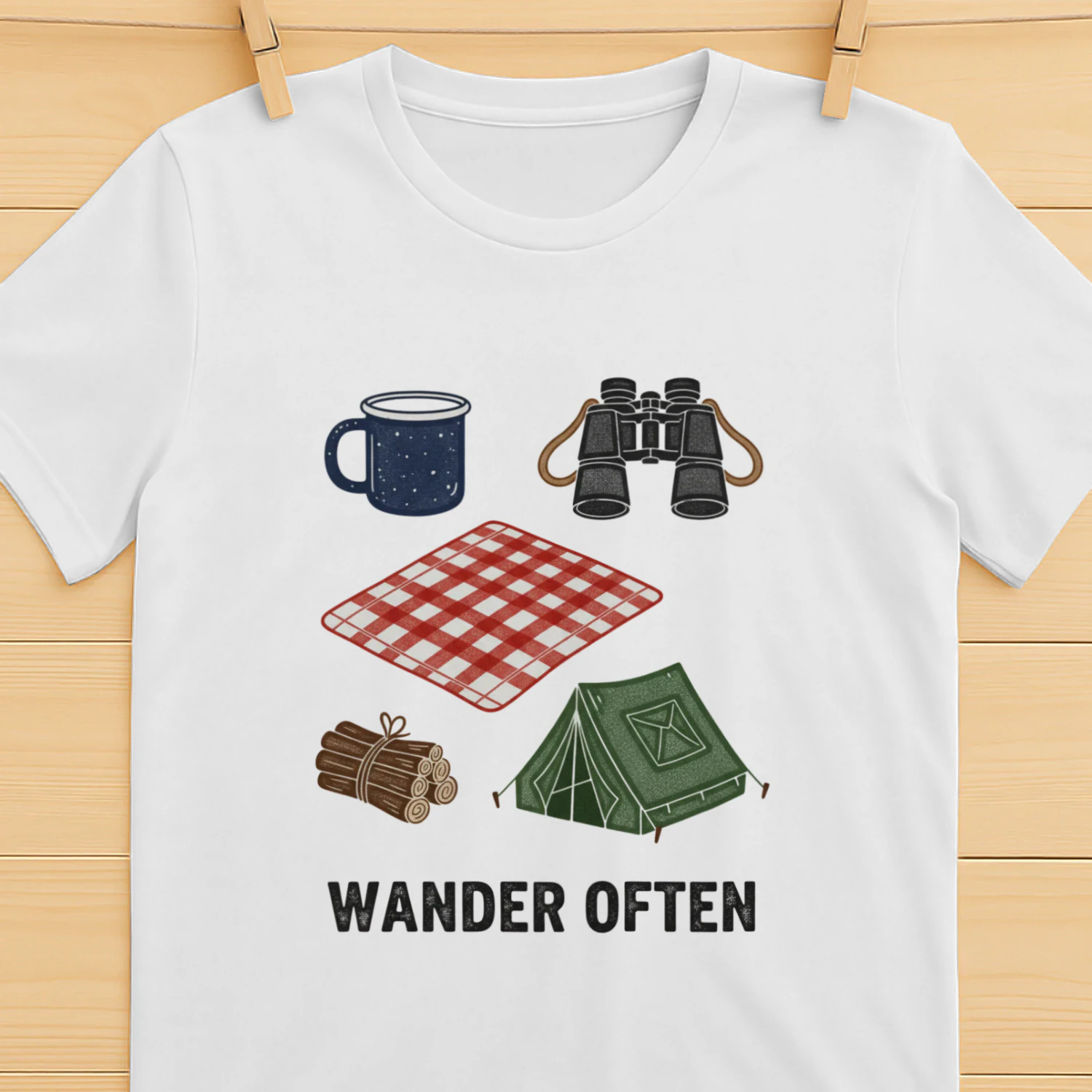Retro Wilderness Camping T-Shirt – 70s Style Camp Life Tee
