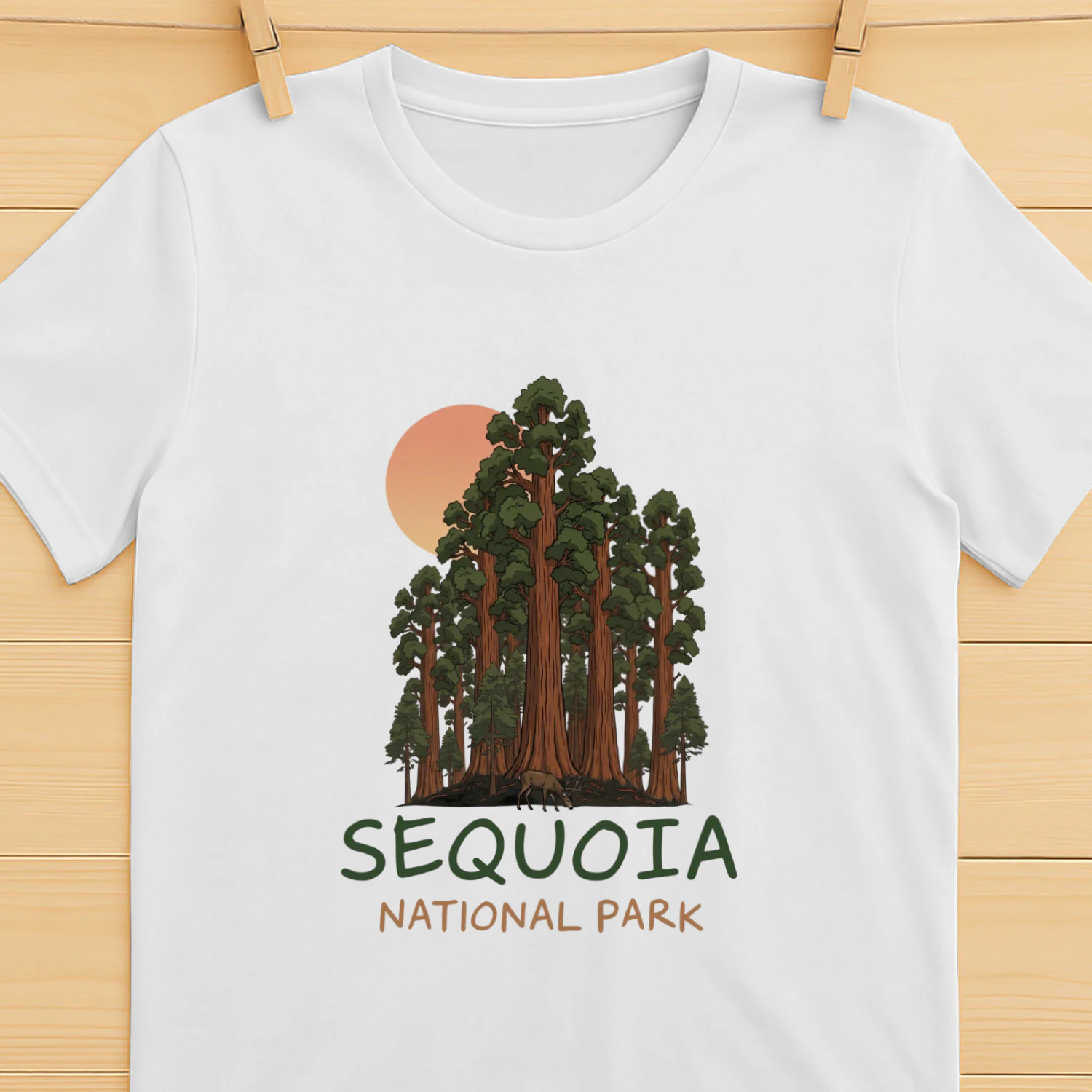 Vintage Sequoia National Park Shirt  Retro Giant Forest Hiking Graphic Tee