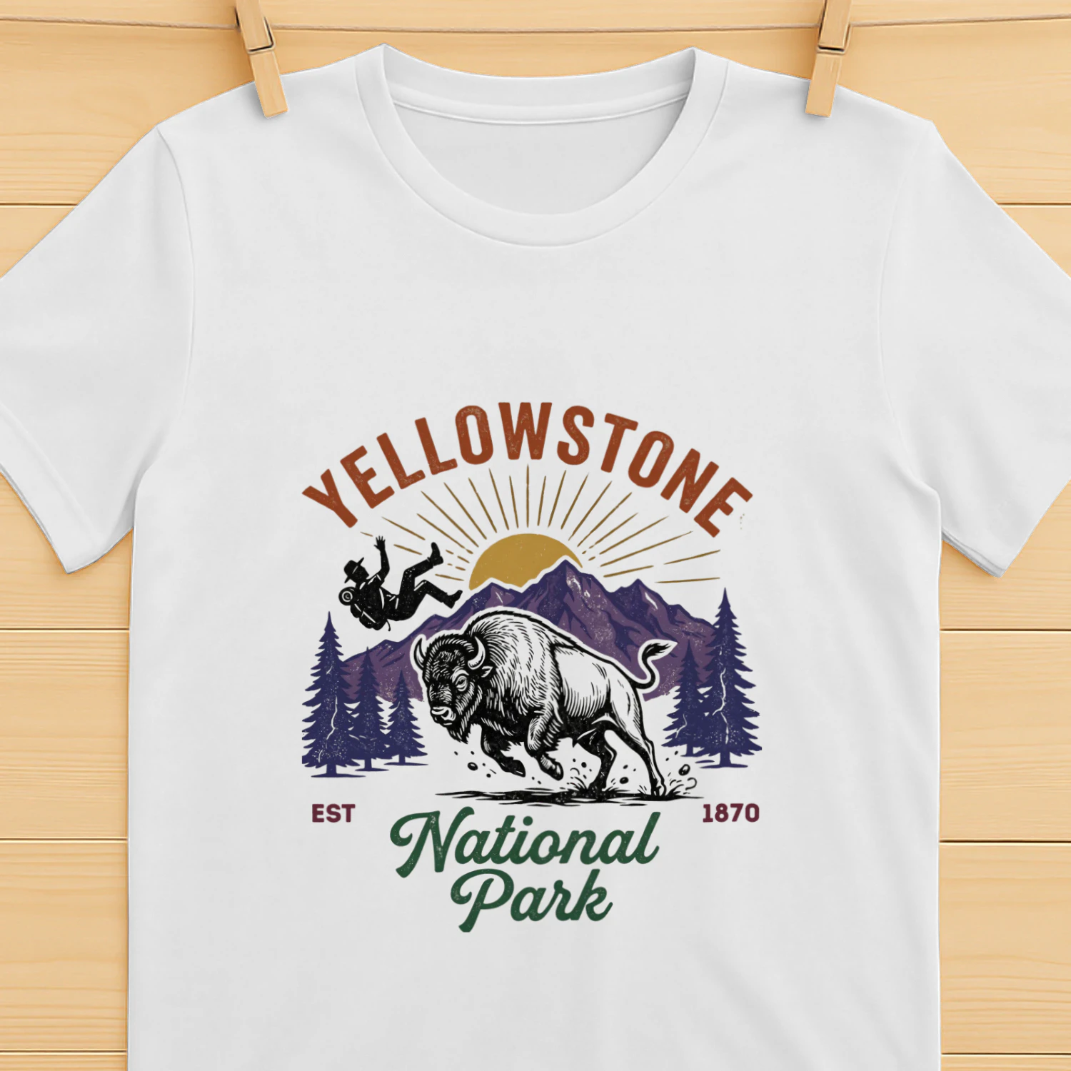 Yellowstone National Park Wyoming Shirt  Vintage Mountain Wilderness Hiking Gift