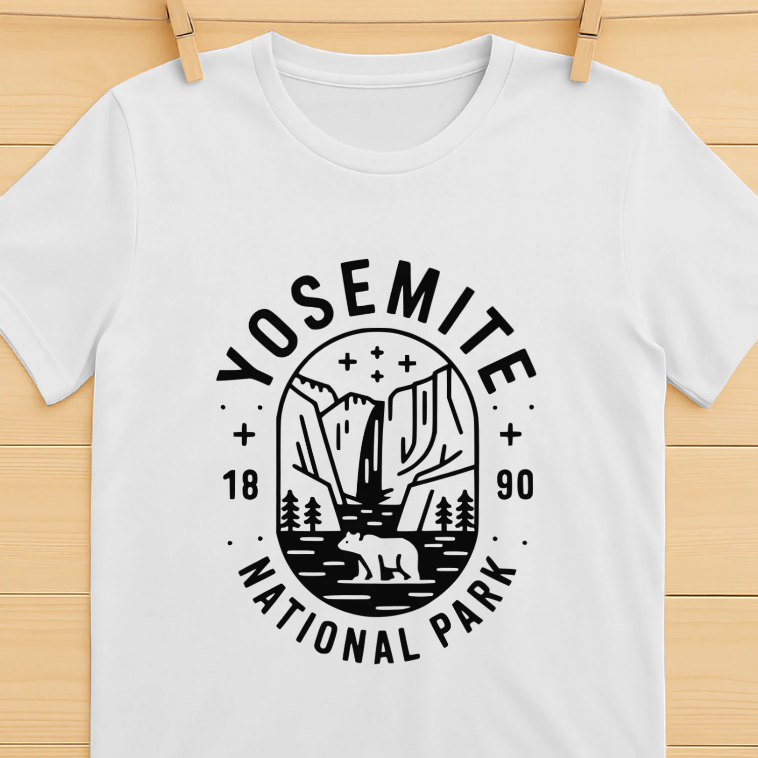 Retro 1930s Yosemite Valley Graphic T-Shirt – Vintage Travel Poster Nature Tee