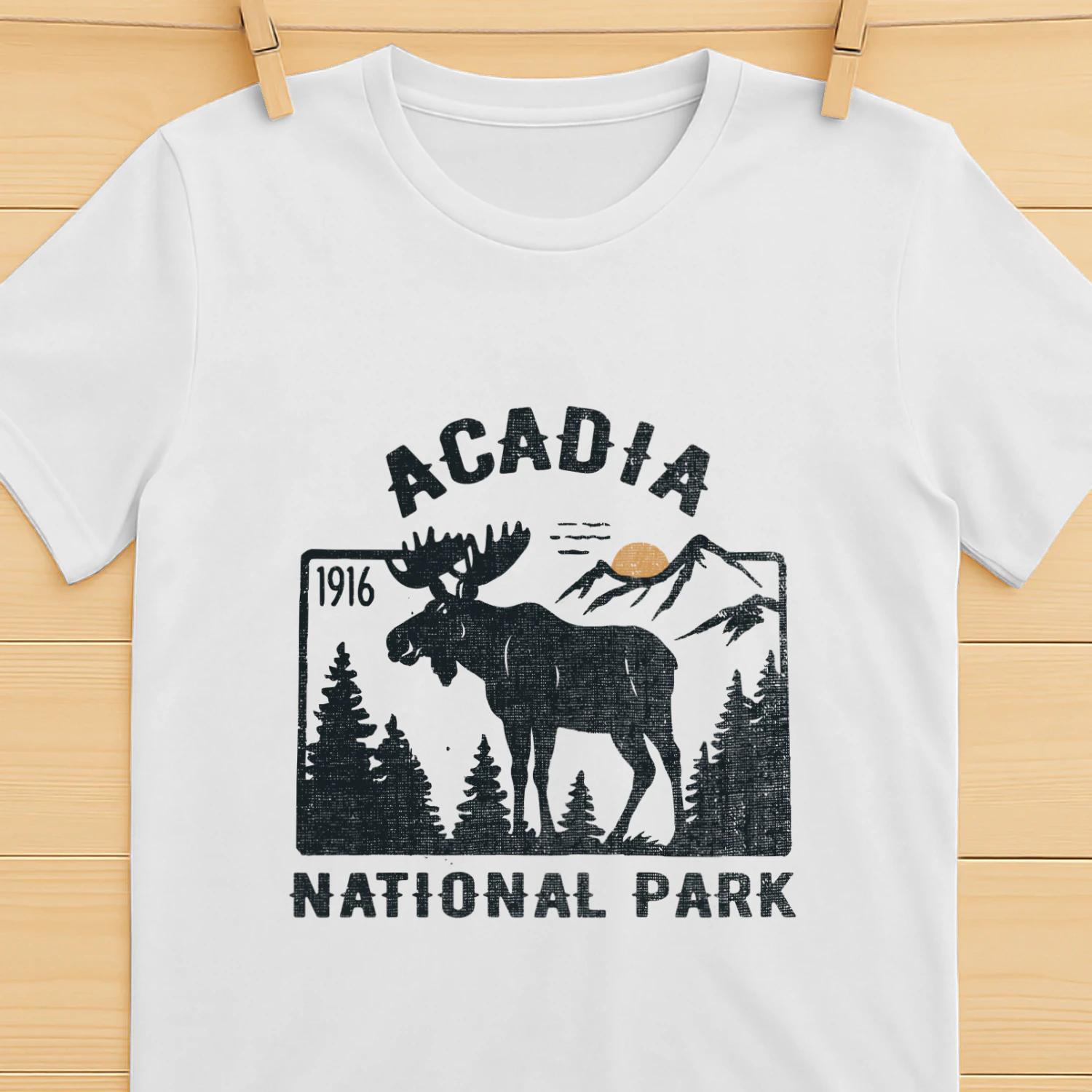 Retro Acadia Coastline Scenic T-shirt