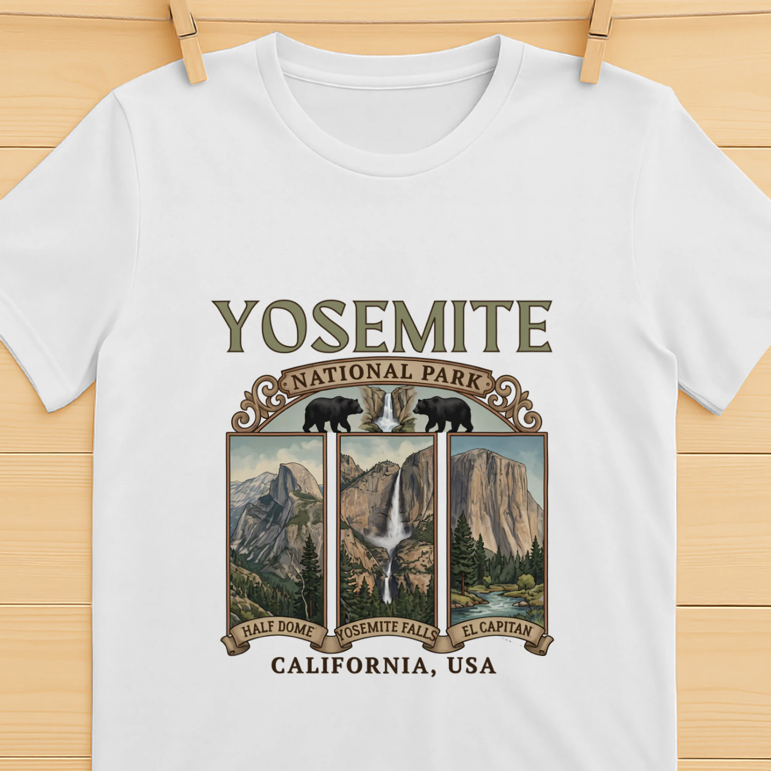 Vintage Yosemite National Park Shirt  Retro Half Dome & El Capitan Hiking Graphic Tee