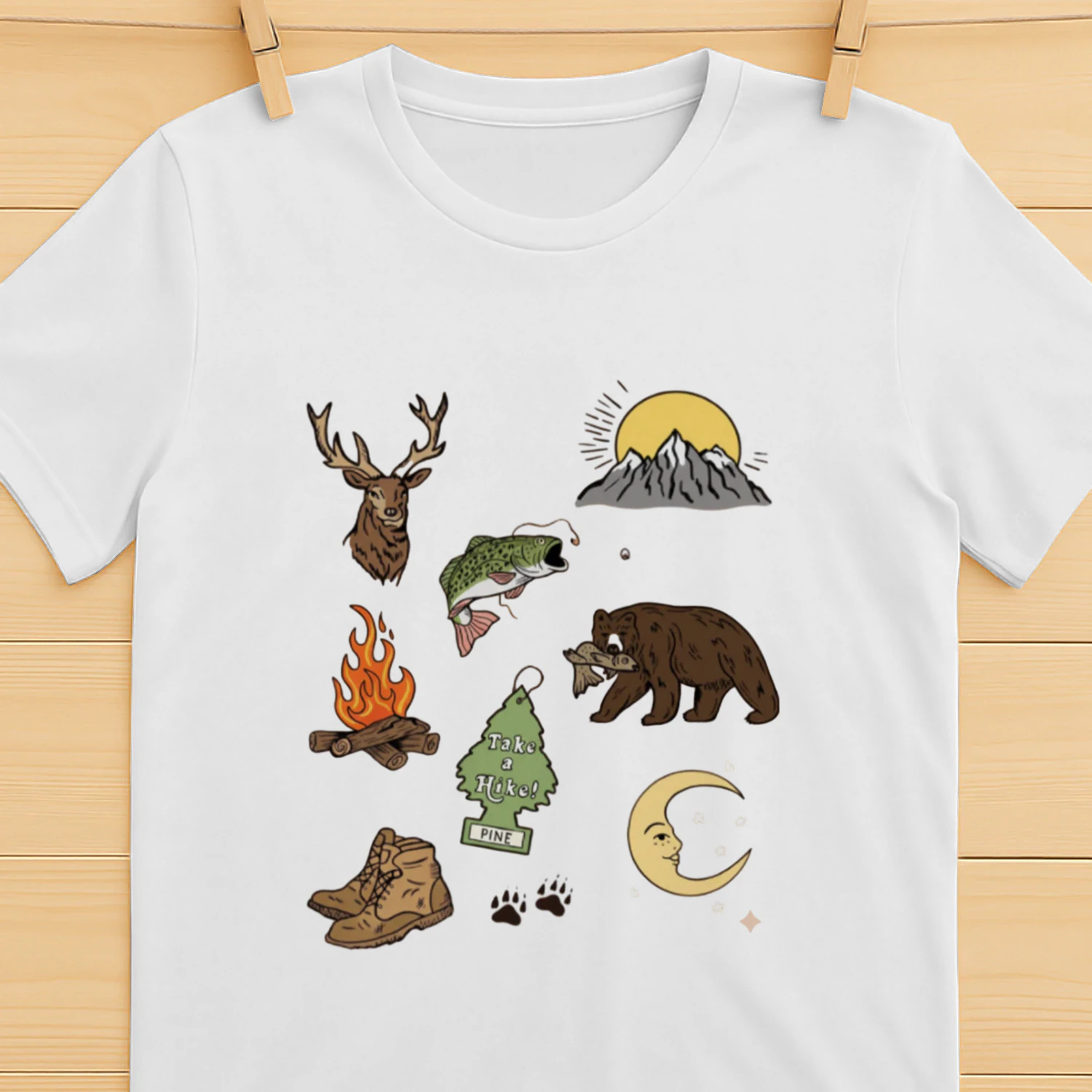 Vintage Campfire Graphic T-Shirt – Retro Outdoor Nature Camping Tee