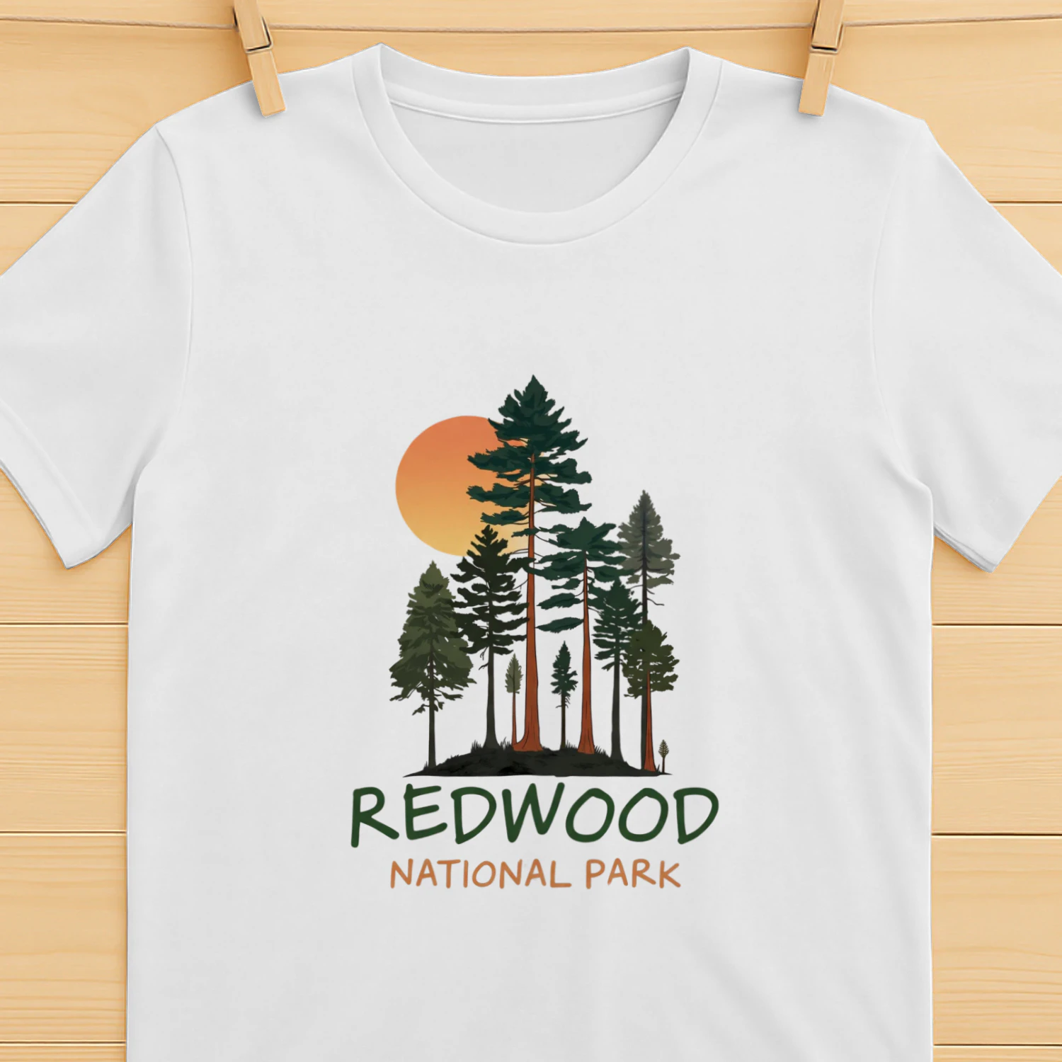 Vintage Redwood National Park Shirt  Retro Giant Trees California Hiking Graphic Tee