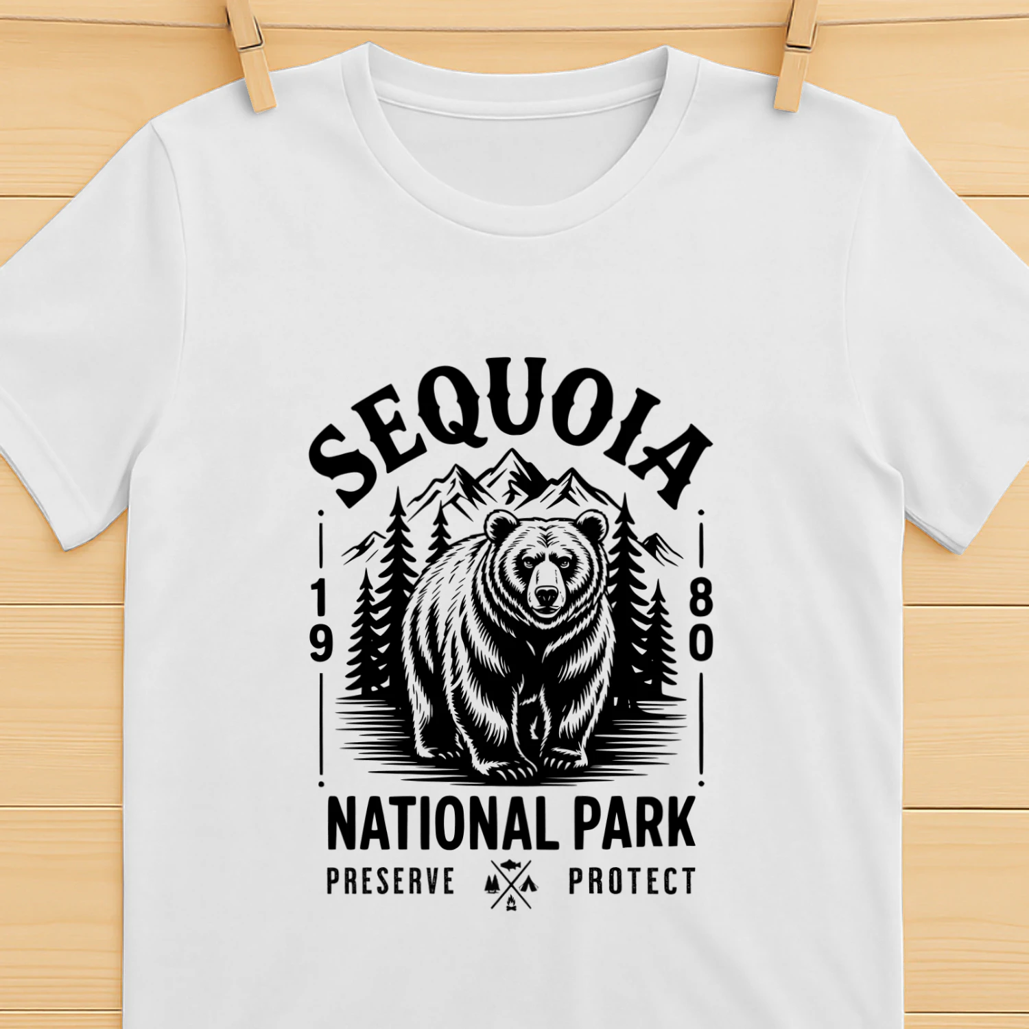 Vintage Sequoia National Park Graphic T-Shirt – Retro Giant Forest Hiker Tee