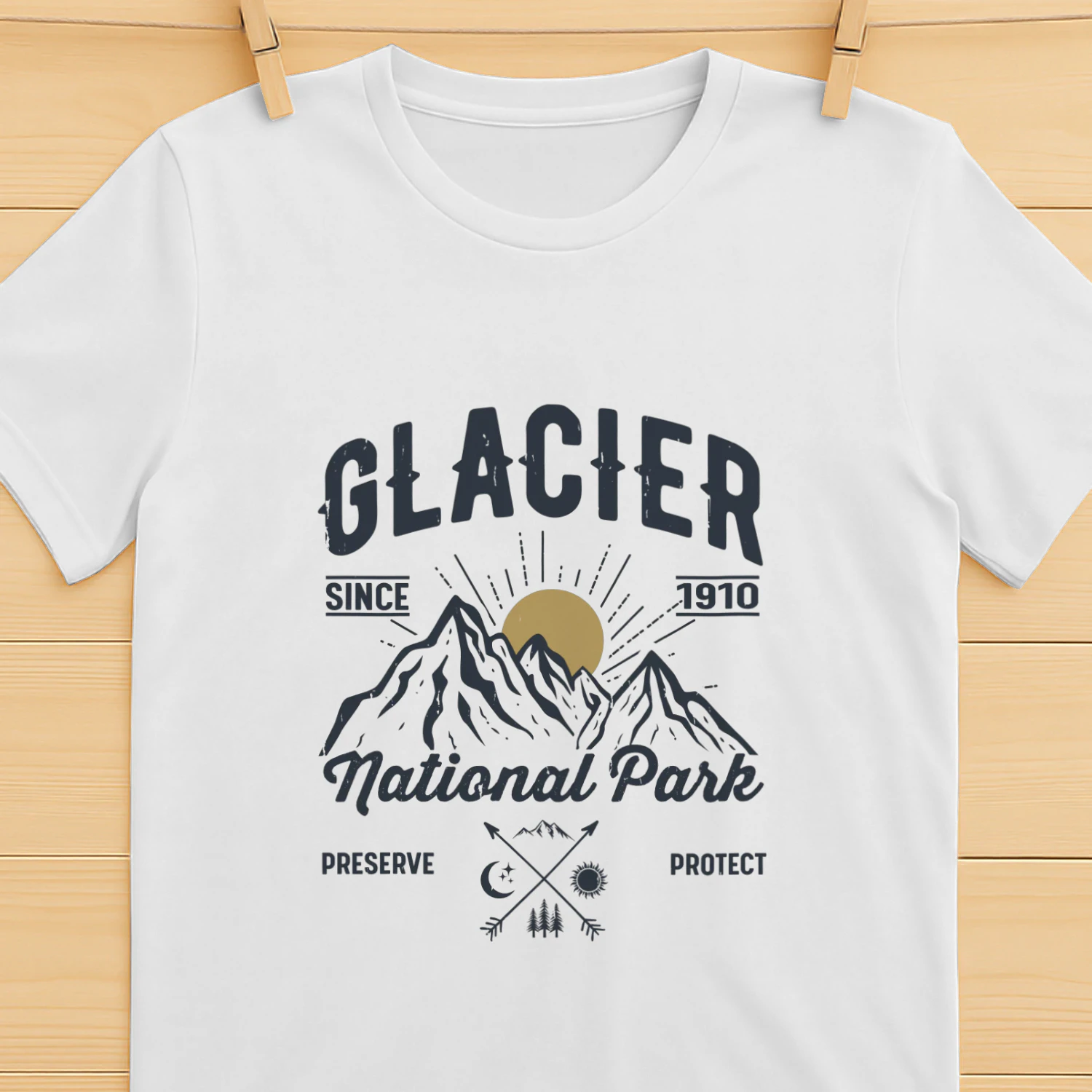 Glacier National Park Trail Hiking Graphic