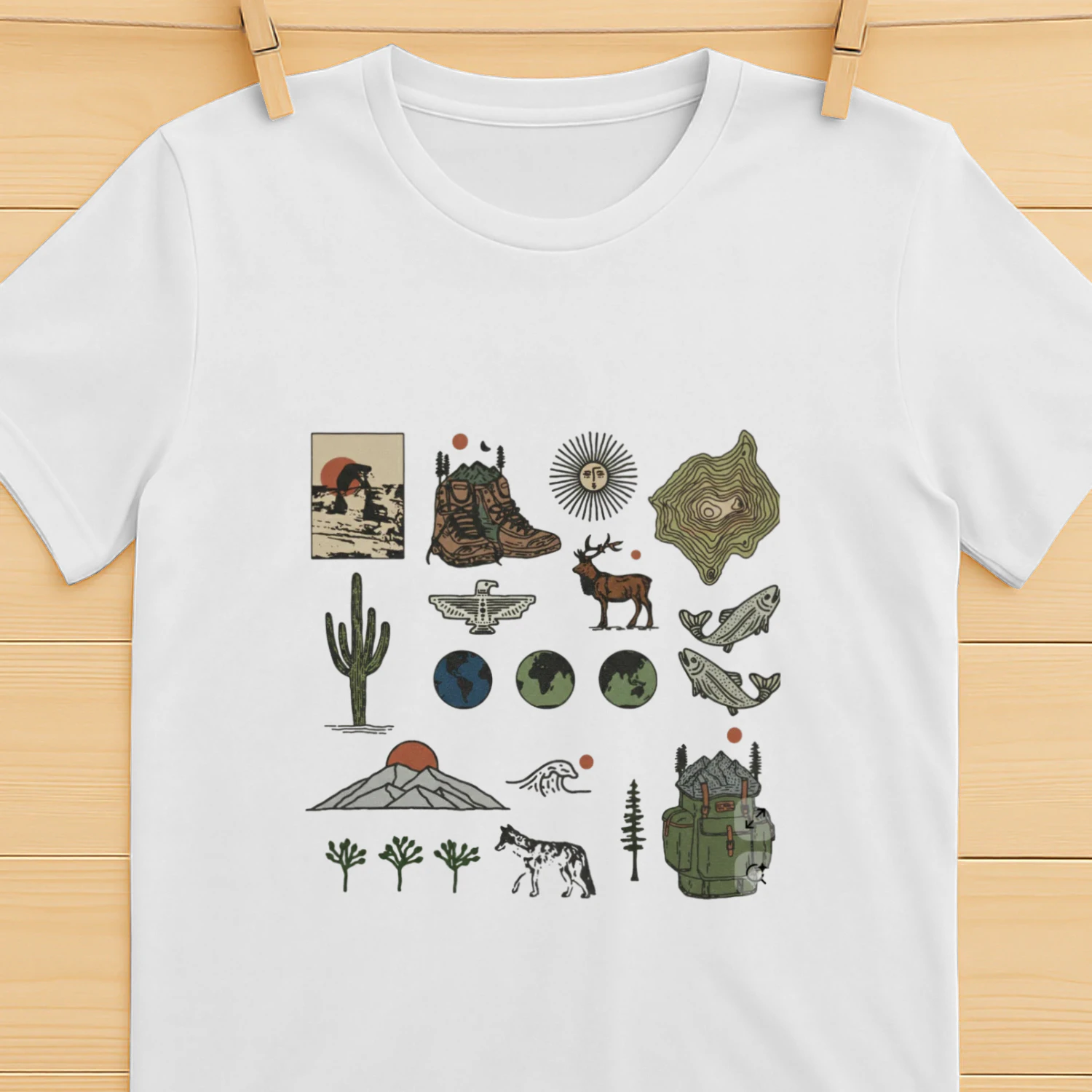 Wilderness Mountain Graphic T-Shirt – Adventure Camping & Hiking Tee